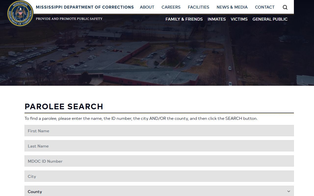 Leake County inmate records MDOC parolee search page