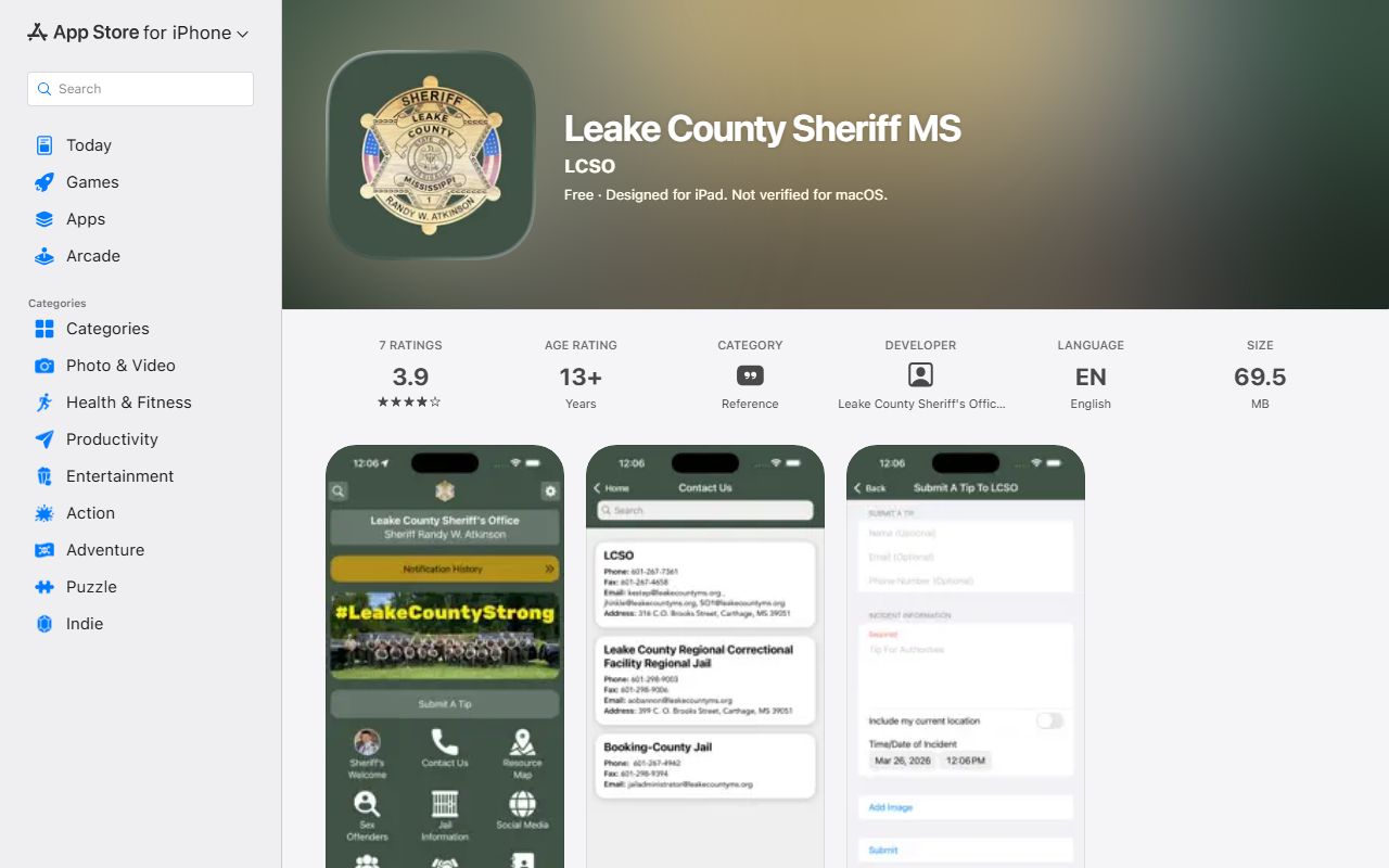 Leake County warrant records Leake County Sheriff MS app on the Apple App Store